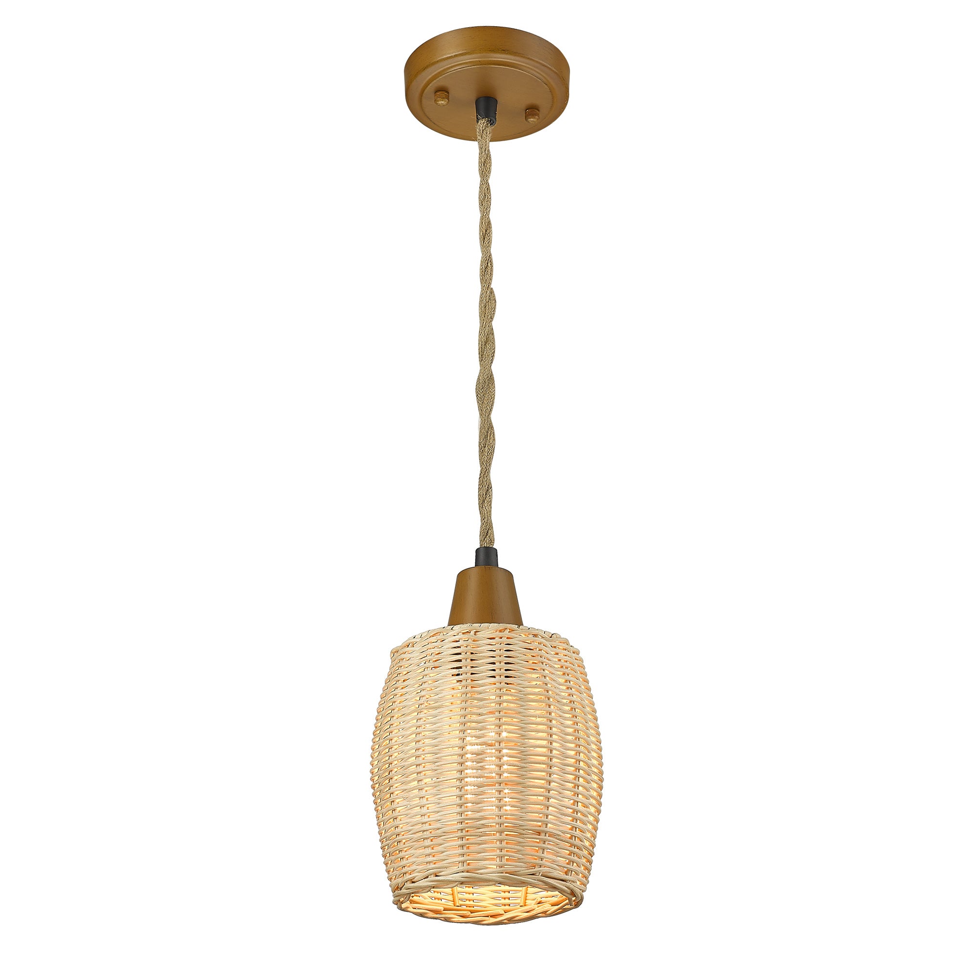 Rattan Woven Hanging Lamp - 5.9 inch Pendant Light Hanging Light - USAG00329