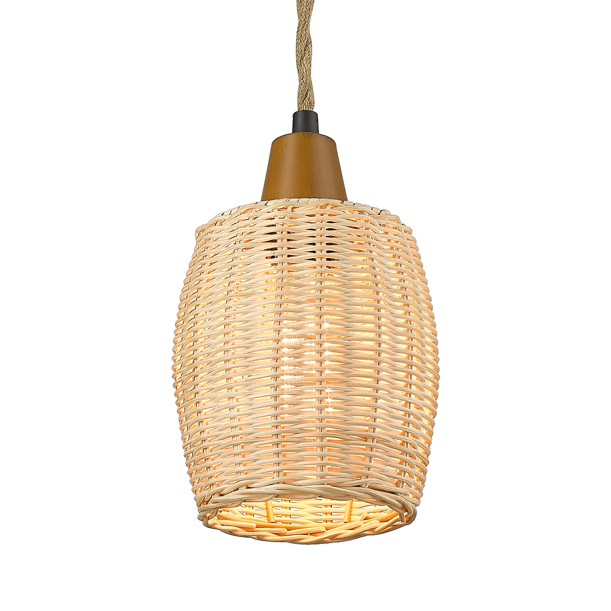 Rattan Woven Hanging Lamp - 5.9 inch Pendant Light Hanging Light - USAG00329