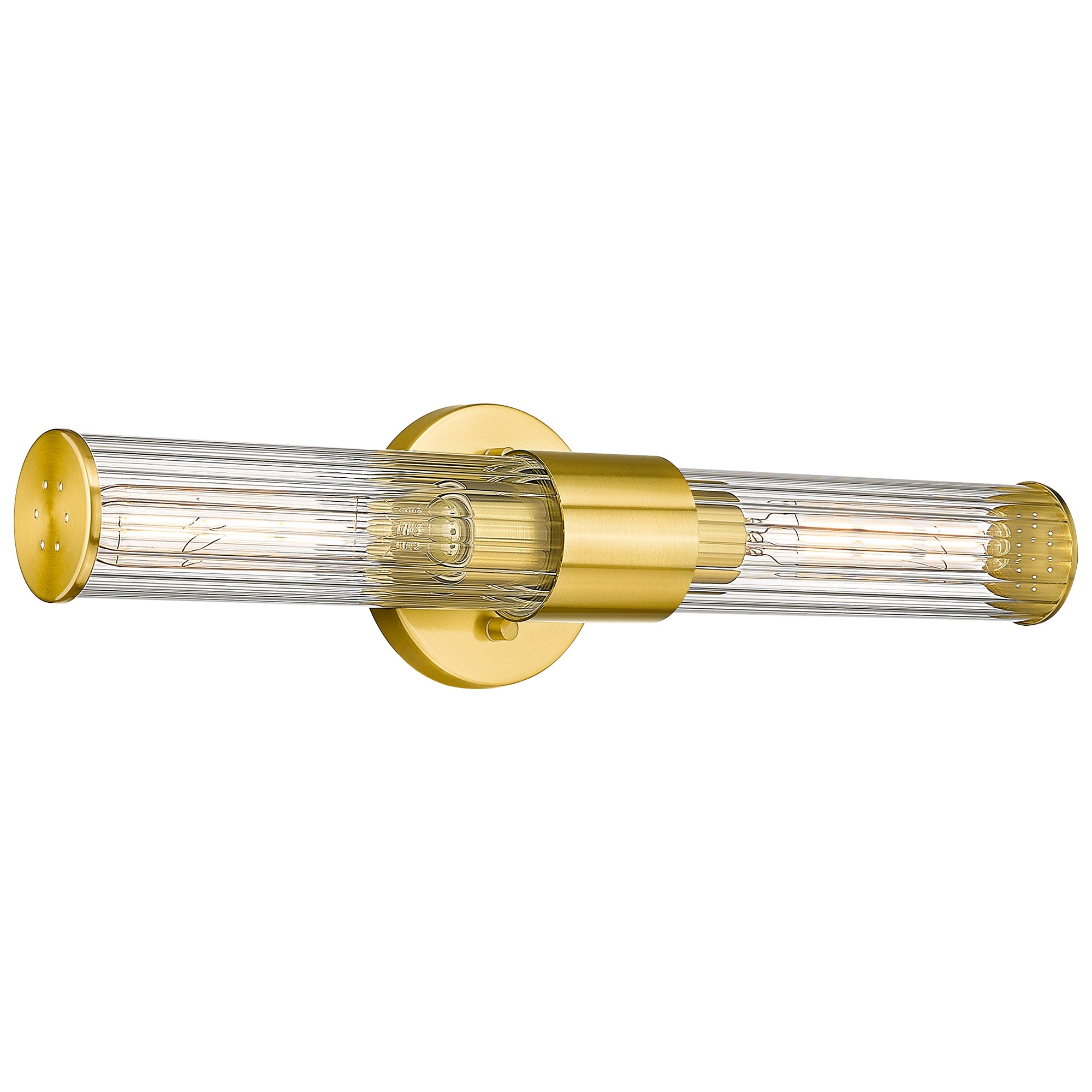 Farmhouse Gold with Cylinder Glass Shade - 20 inch 2-Light Bathroom Vanity Light Wall Sconce - USAG00332