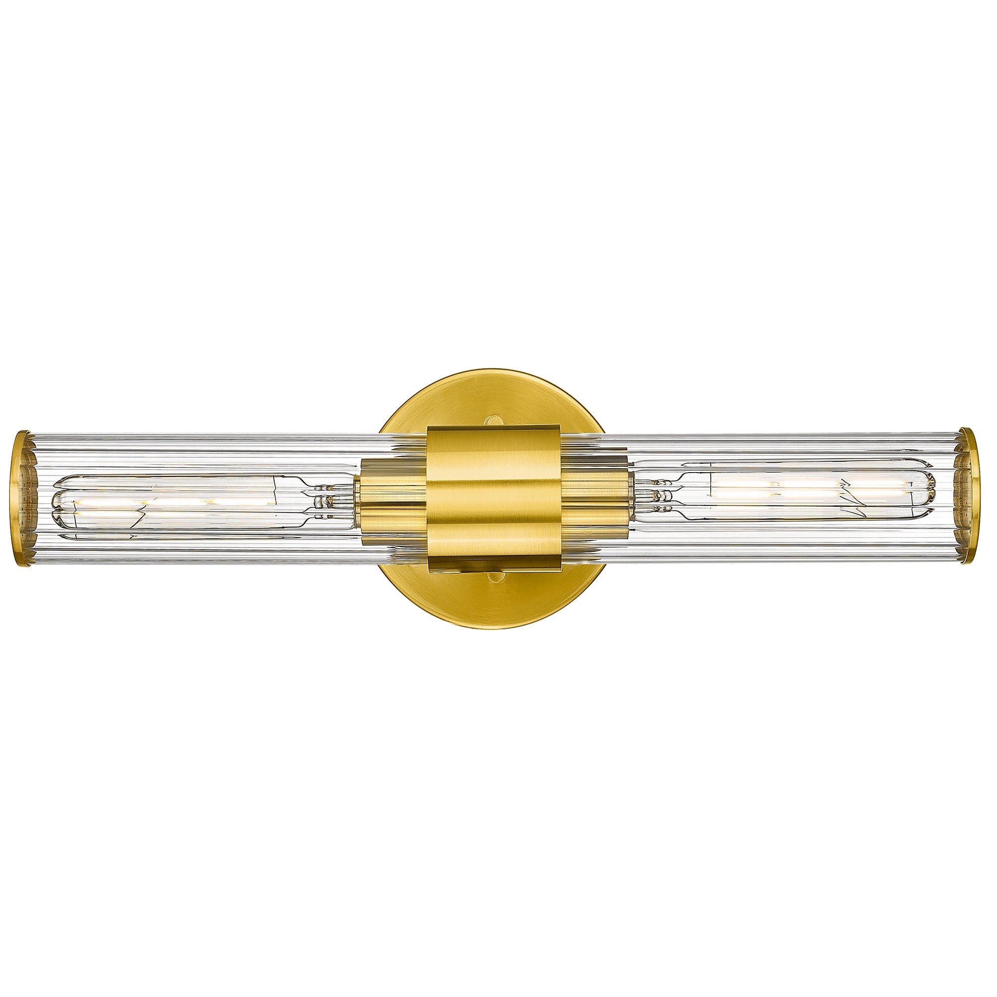 Farmhouse Gold with Cylinder Glass Shade - 20 inch 2-Light Bathroom Vanity Light Wall Sconce - USAG00332