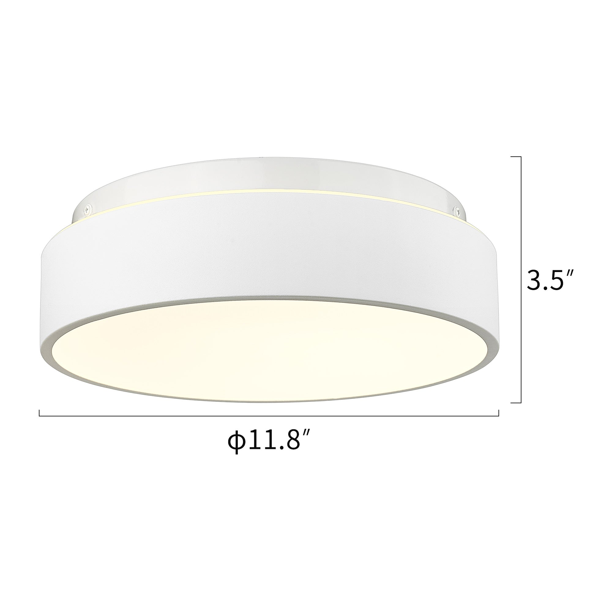 White Glass & Metal - 12" LED Close to Ceiling Light - USAG00337