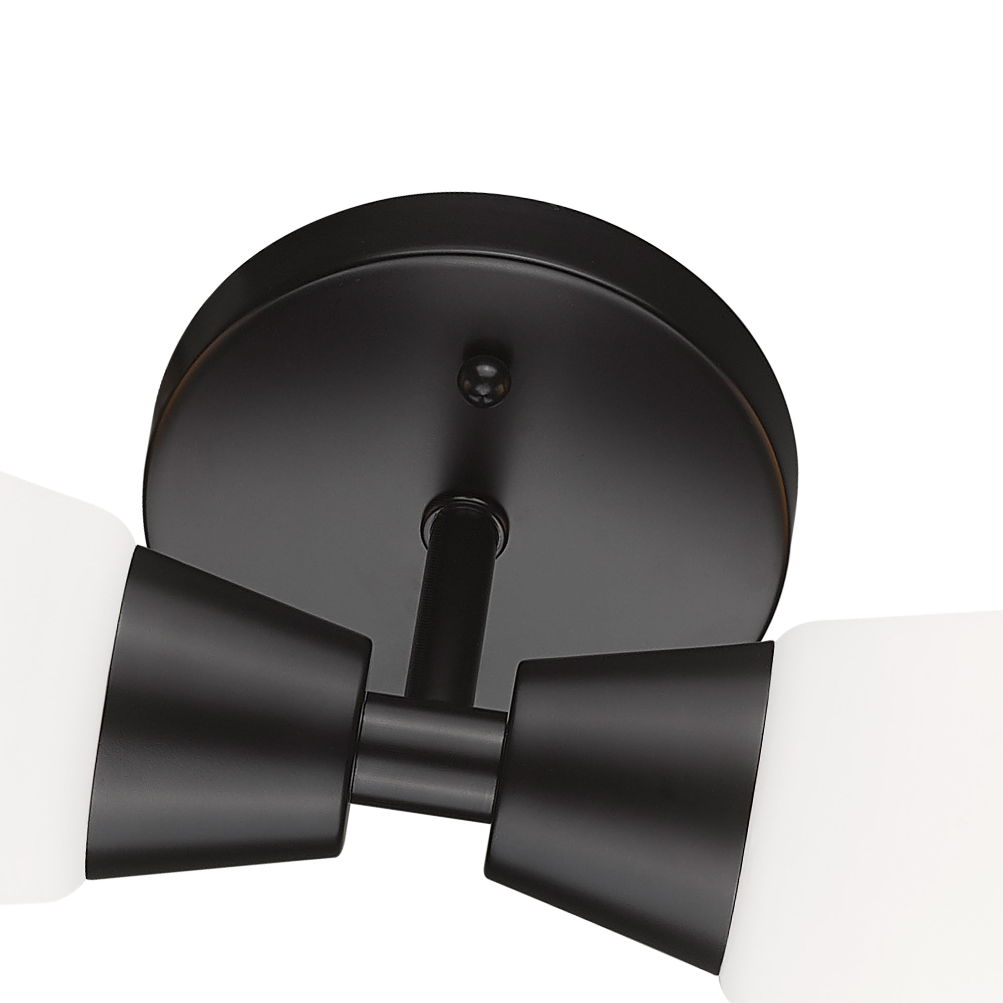 Matte Black Glass & Metal - Vanity Lights in Frosted Milk Glass Indoor Wall Sconce - USAG00339