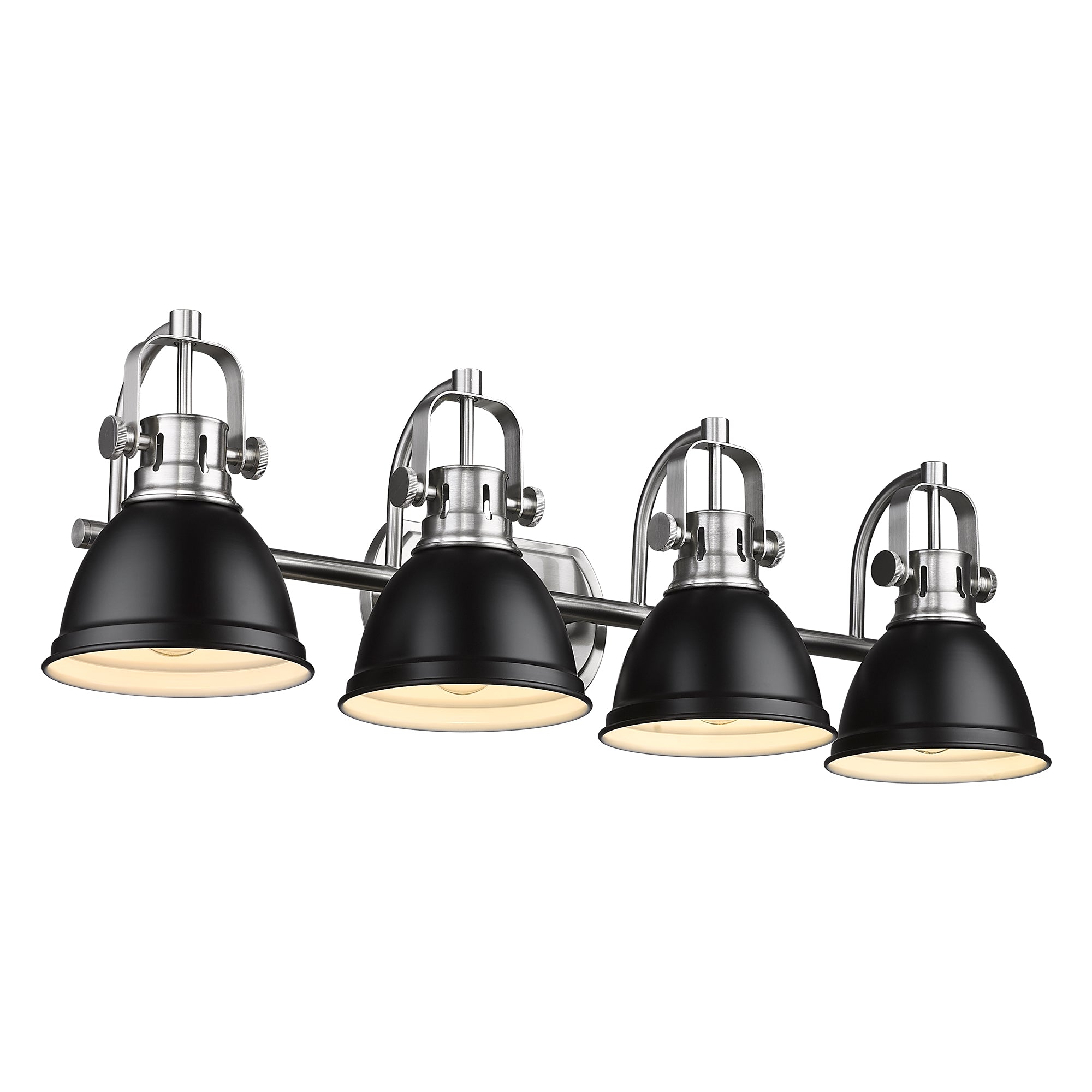 Matte Black & Brushed Nickel Metal - Modern 4-Light Bathroom Light Fixtures With Metal Shade Black And Brushed Nickel Finish - USAG00341