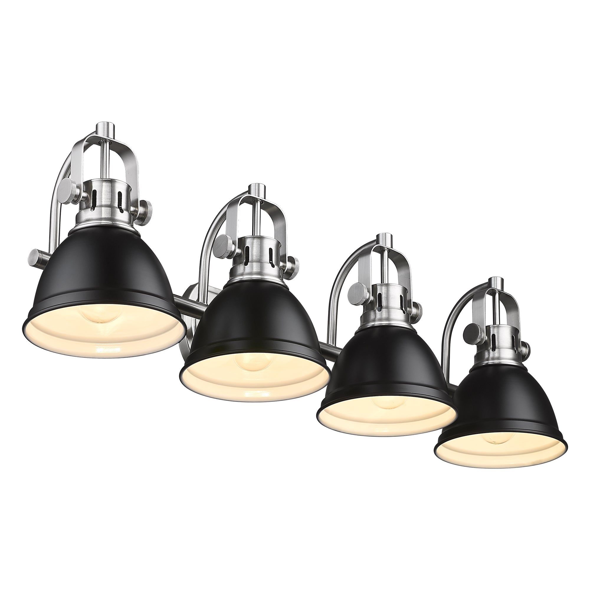 Matte Black & Brushed Nickel Metal - Modern 4-Light Bathroom Light Fixtures With Metal Shade Black And Brushed Nickel Finish - USAG00341