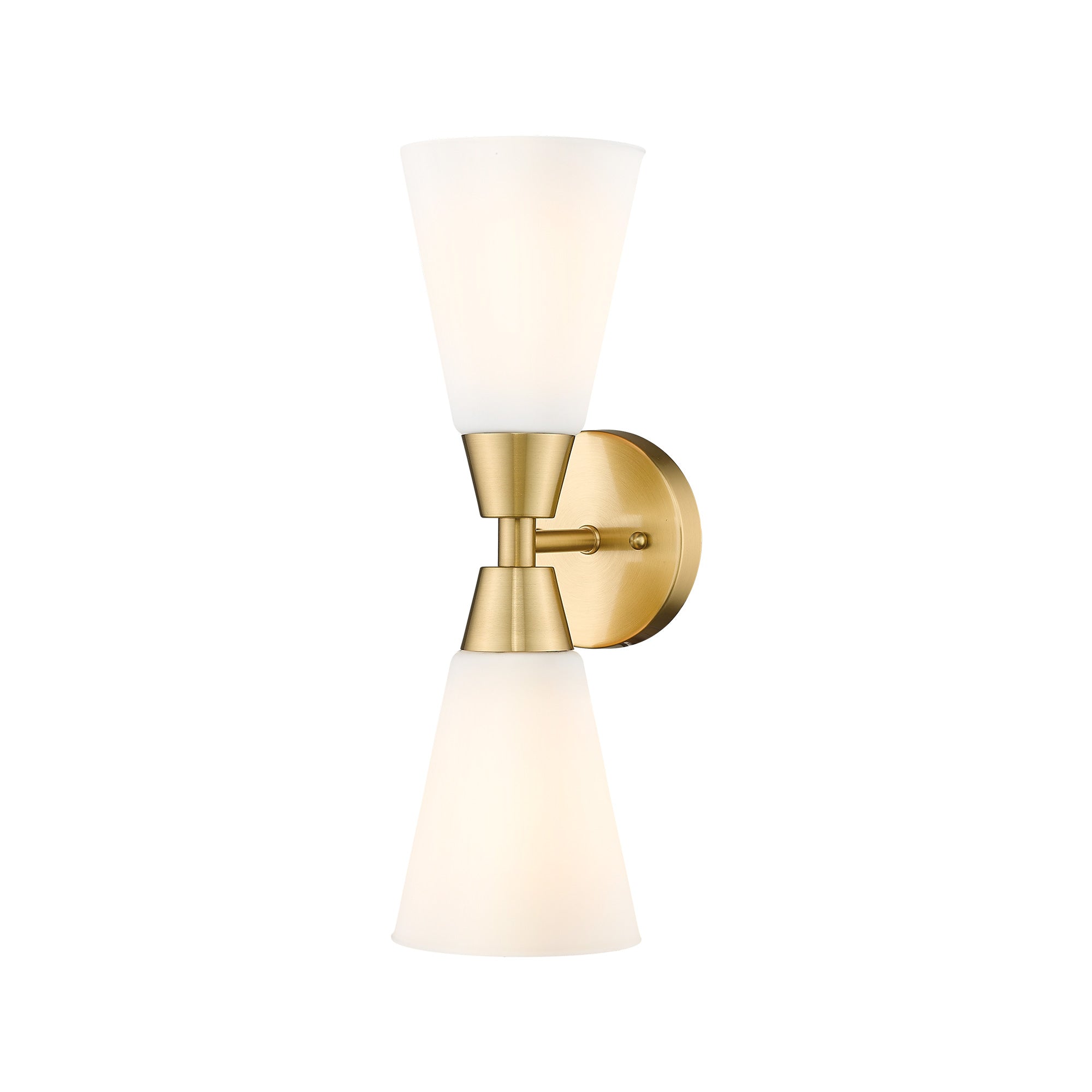 Brushed Gold Glass & Metal - Vanity Lights in Frosted Milk Glass Indoor Wall Sconce - USAG00343