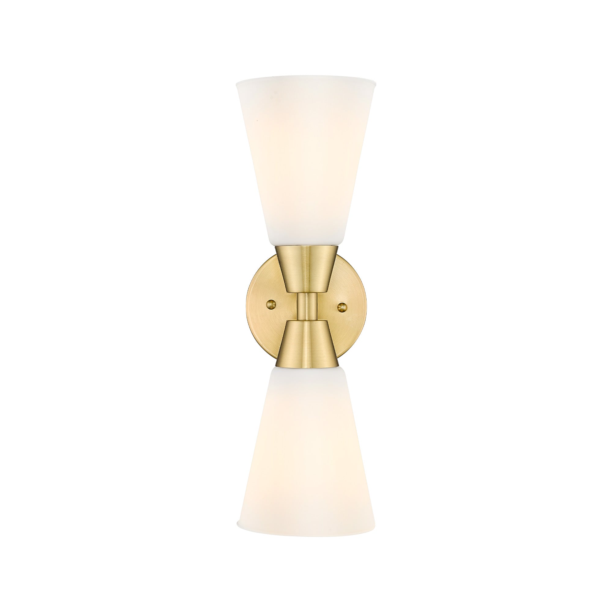 Brushed Gold Glass & Metal - Vanity Lights in Frosted Milk Glass Indoor Wall Sconce - USAG00343