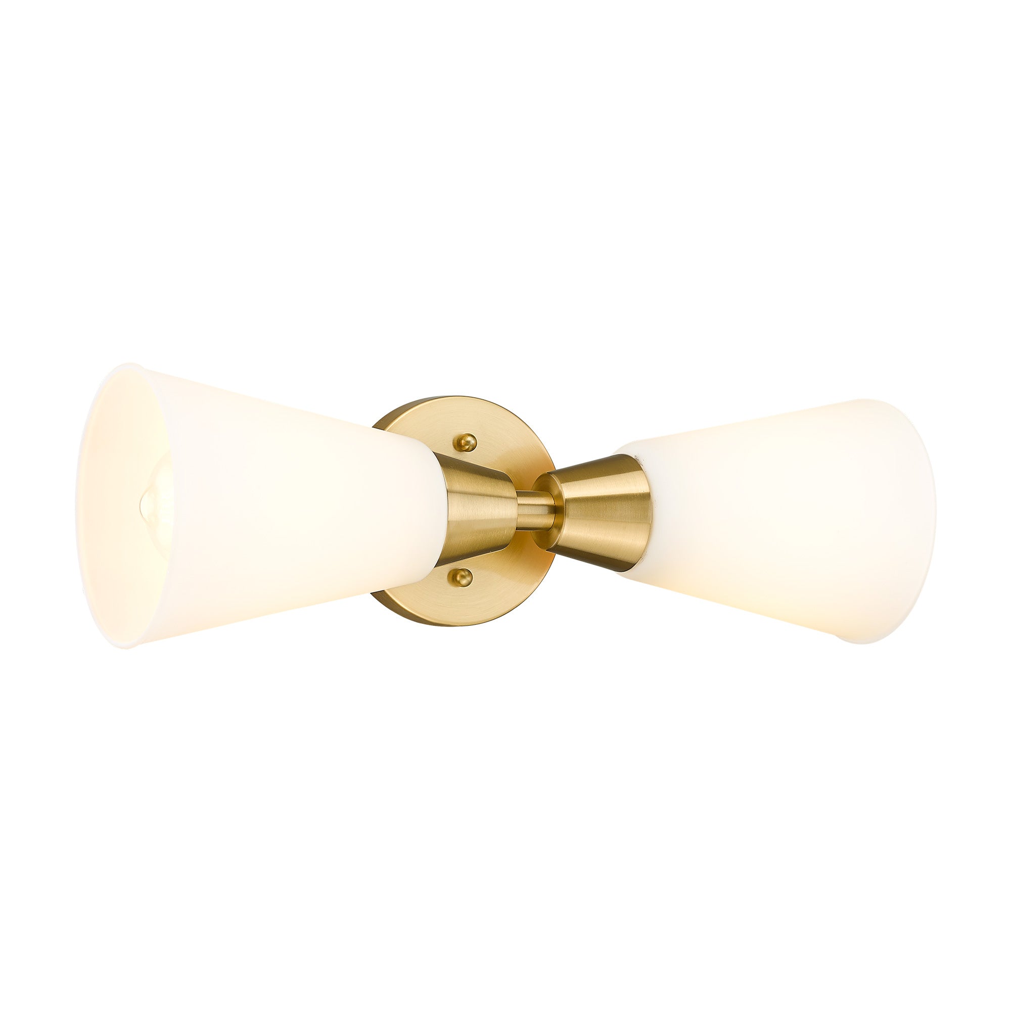 Brushed Gold Glass & Metal - Vanity Lights in Frosted Milk Glass Indoor Wall Sconce - USAG00343