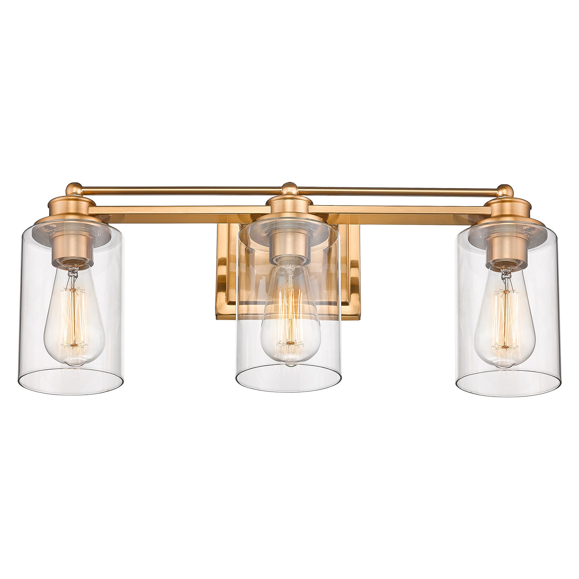 Farmhouse Brushed Gold Finish with Metal Shade - 22 inch 3-Light Wall Sconce Vanity Light Over Mirror - USAG00348