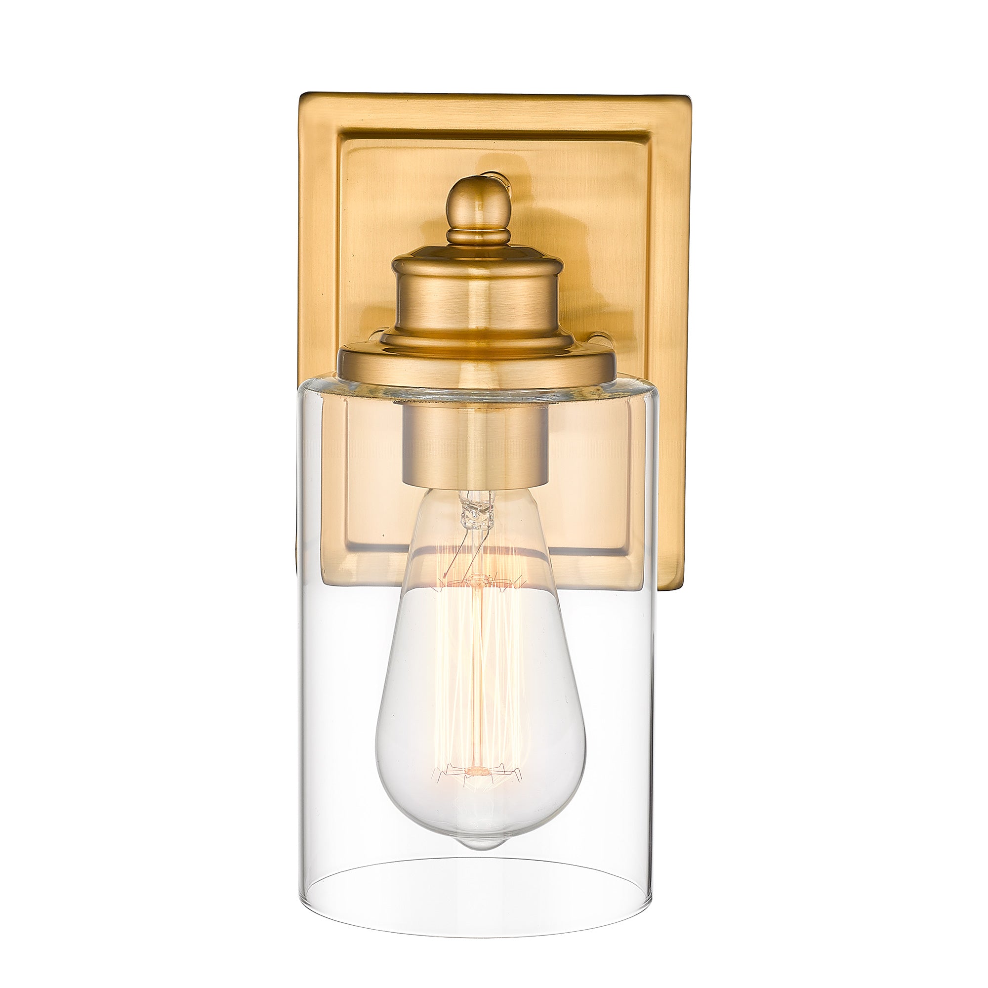 Farmhouse Brushed Gold Finish with Metal Shade - 5 inch 1-Light Wall Sconce Vanity Light Over Mirror - USAG00349