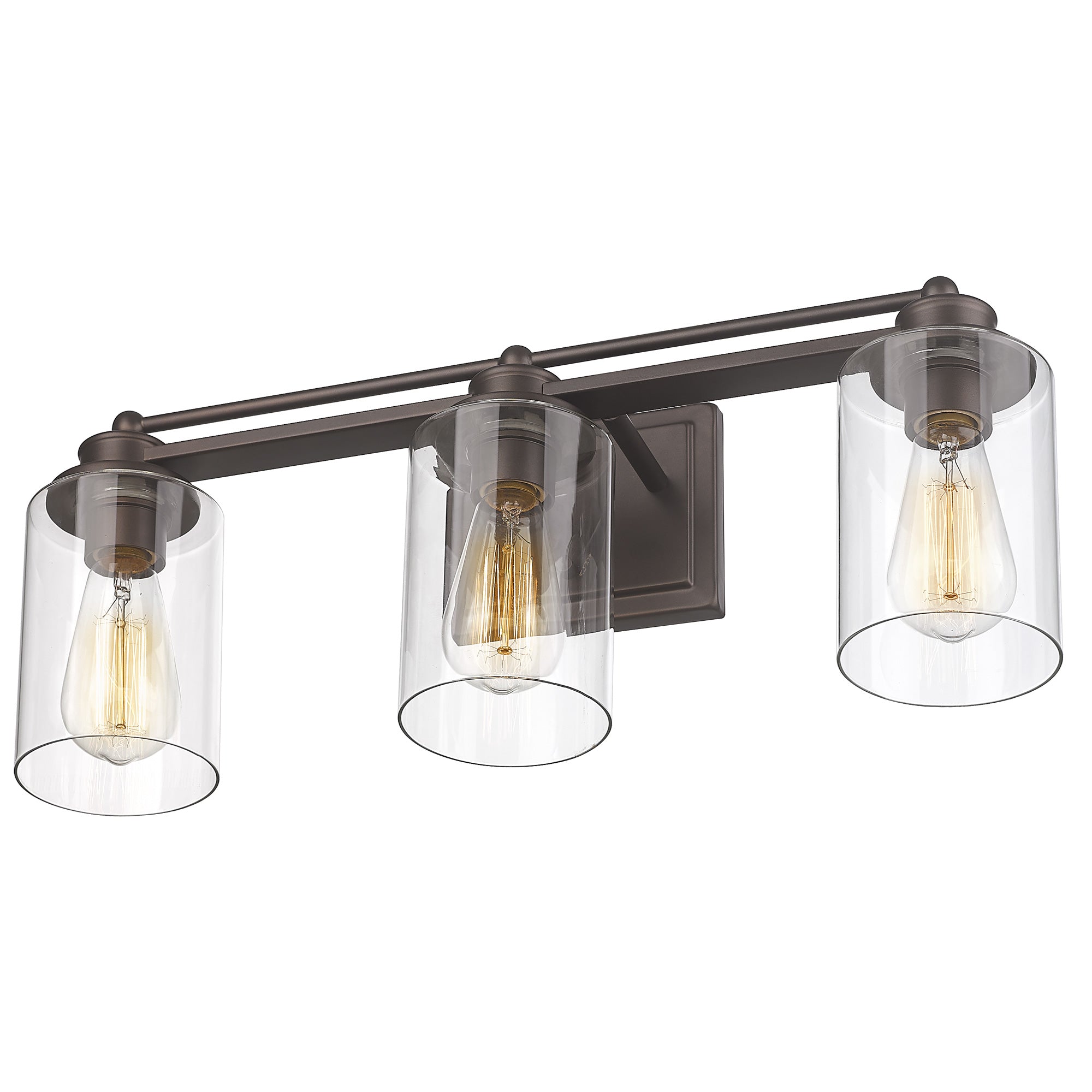 Farmhouse Oil-rubbed Bronze Finish with Metal Shade - 22 inch 3-Light Wall Sconce Vanity Light Over Mirror - USAG00353