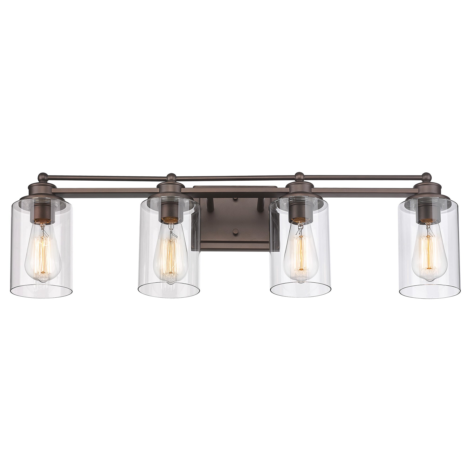 Farmhouse Oil-rubbed Bronze Finish with Metal Shade - 32 inch 4-Light Wall Sconce Vanity Light Over Mirror - USAG00355