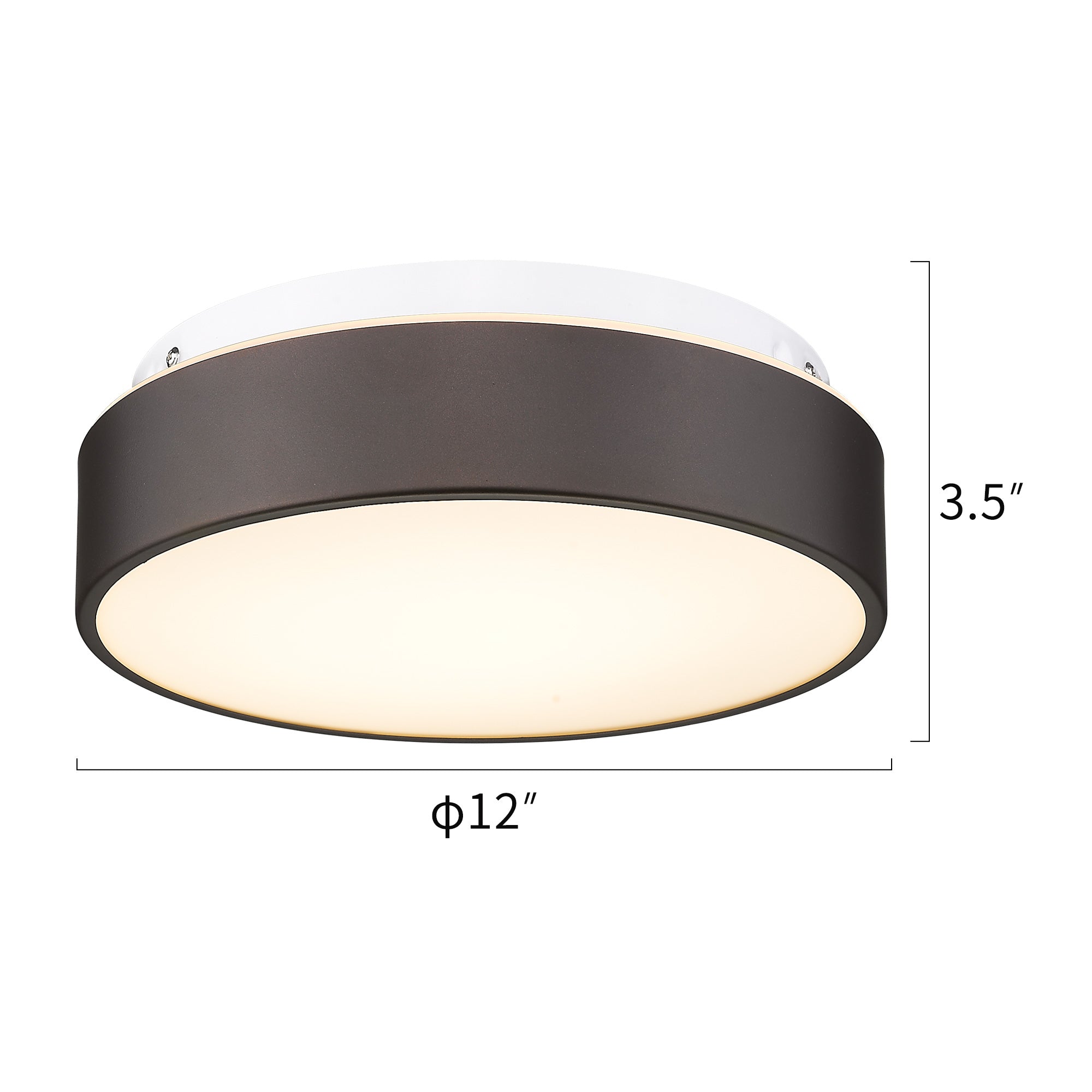 Bronze Glass & Metal - 12" LED Close to Ceiling Light - USAG00360