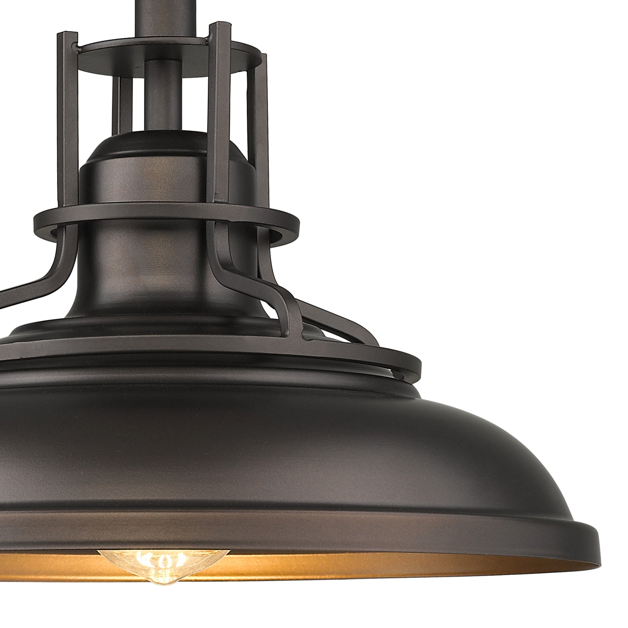 Oil-rubbed Bronze Semi Flush Mount Light Fixture - 11 inch 1-Light Farmhouse Ceiling Light - USAG00368