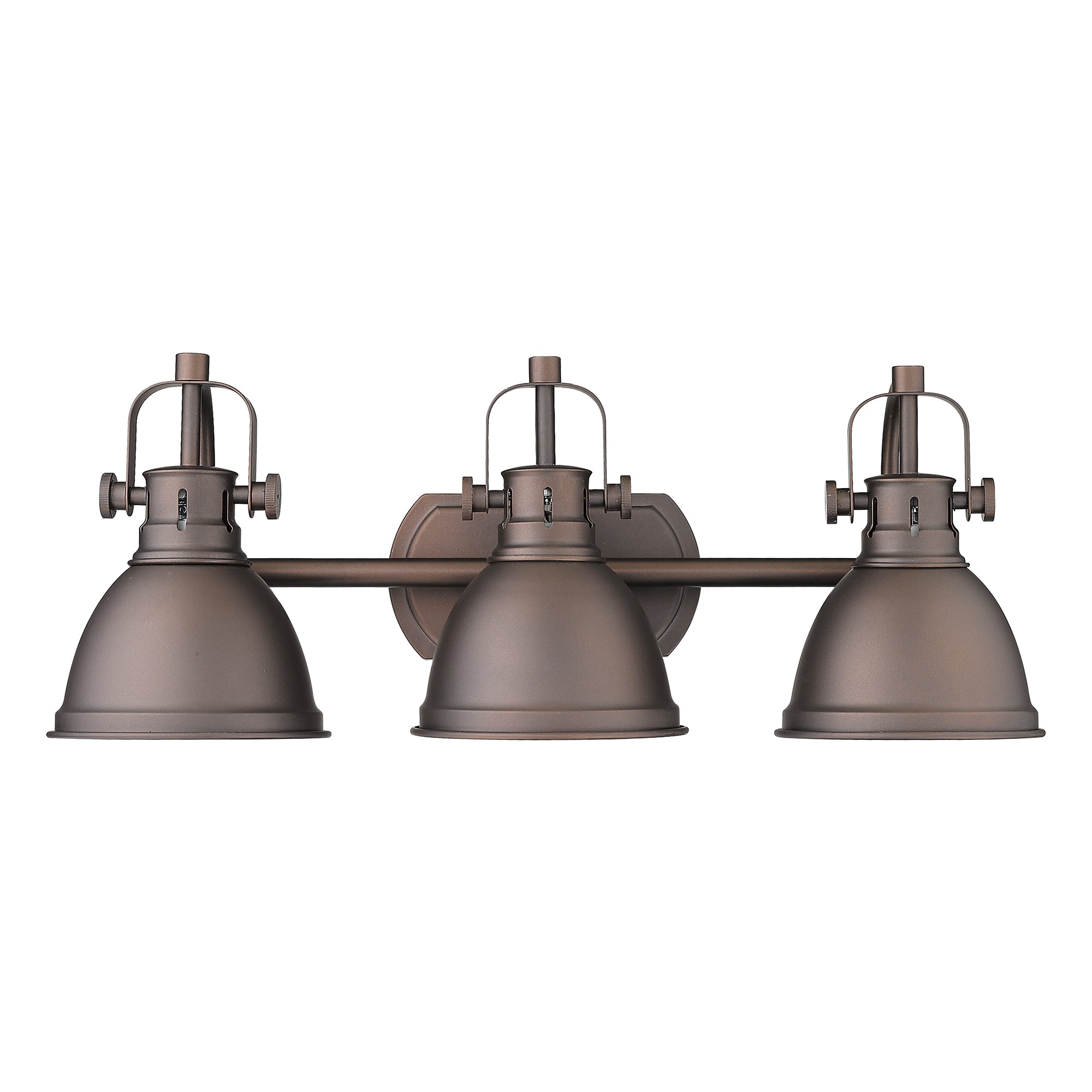 Bronze Metal - 3-Light Vanity Light Fixture Oil Rubbed Bronze Finish With Metal Shade - USAG00372