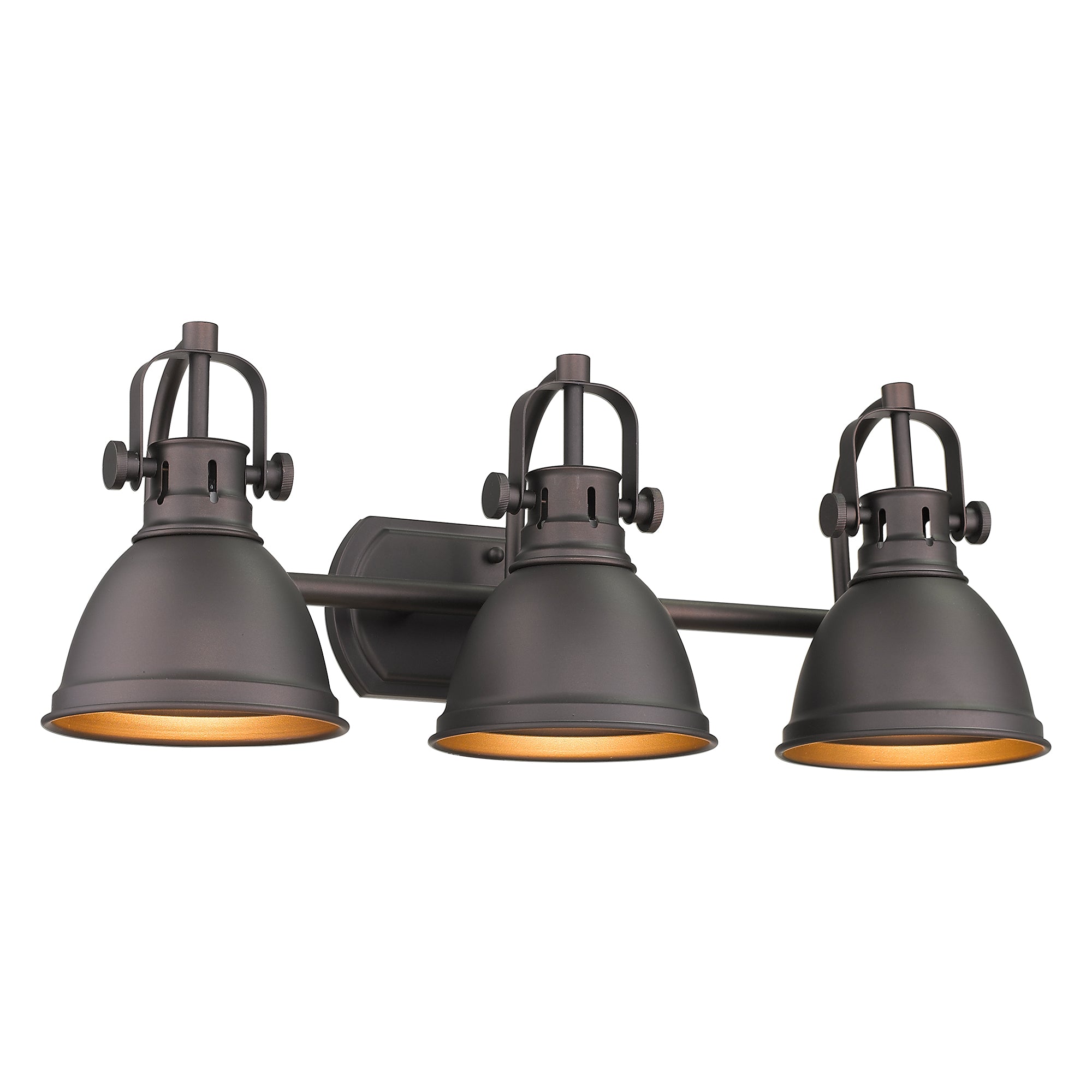 Bronze Metal - 3-Light Vanity Light Fixture Oil Rubbed Bronze Finish With Metal Shade - USAG00372